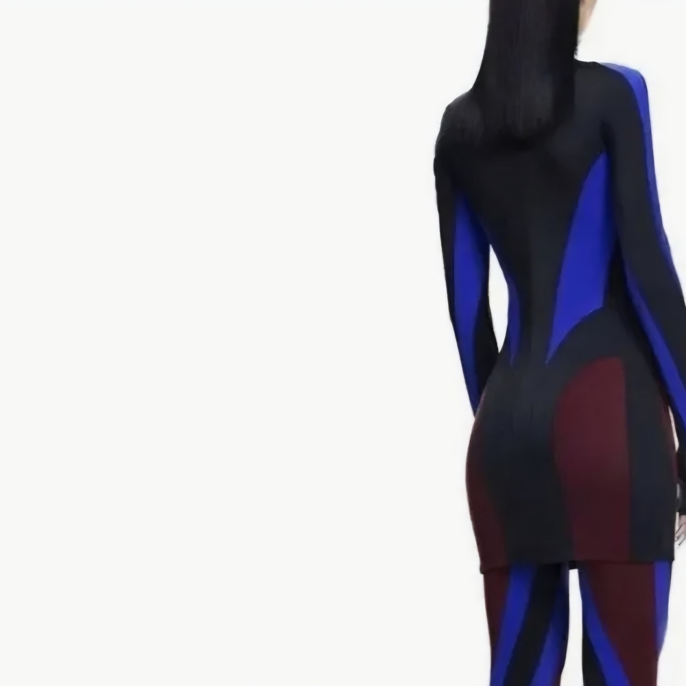 Colorblock Bodycon Dress and Leggings Set - Black, Royal Blue, Burgundy